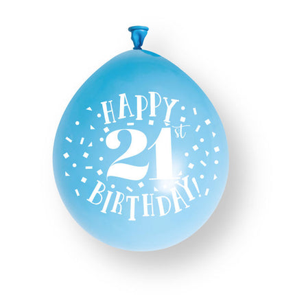 10ct Happy 21st Birthday 23cm Latex Balloons