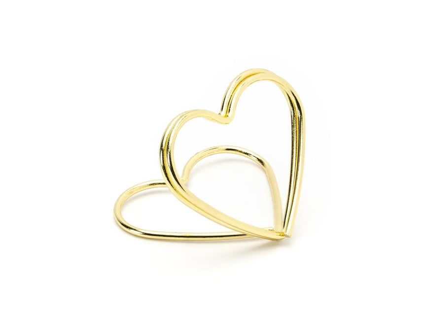 Naamkaarthouders Hartjes Goud 2,5cm 10st van Partydeco koop je bij Partywinkel