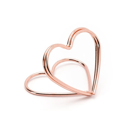 Naamkaarthouders Hartjes Rose Goud 2,5cm 10st van Partydeco koop je bij Partywinkel