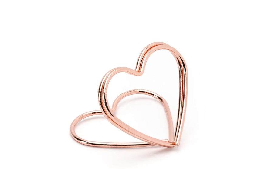 Naamkaarthouders Hartjes Rose Goud 2,5cm 10st van Partydeco koop je bij Partywinkel