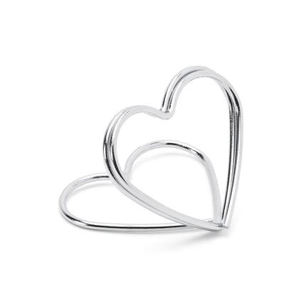 Naamkaarthouders Hartjes Zilver 2,5cm 10st van Partydeco koop je bij Partywinkel