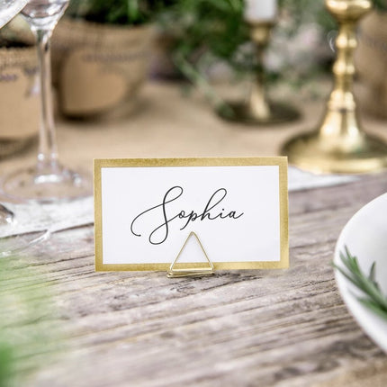 Naamkaarthouders Triangle Goud 2,3cm 10st van Partydeco koop je bij Partywinkel