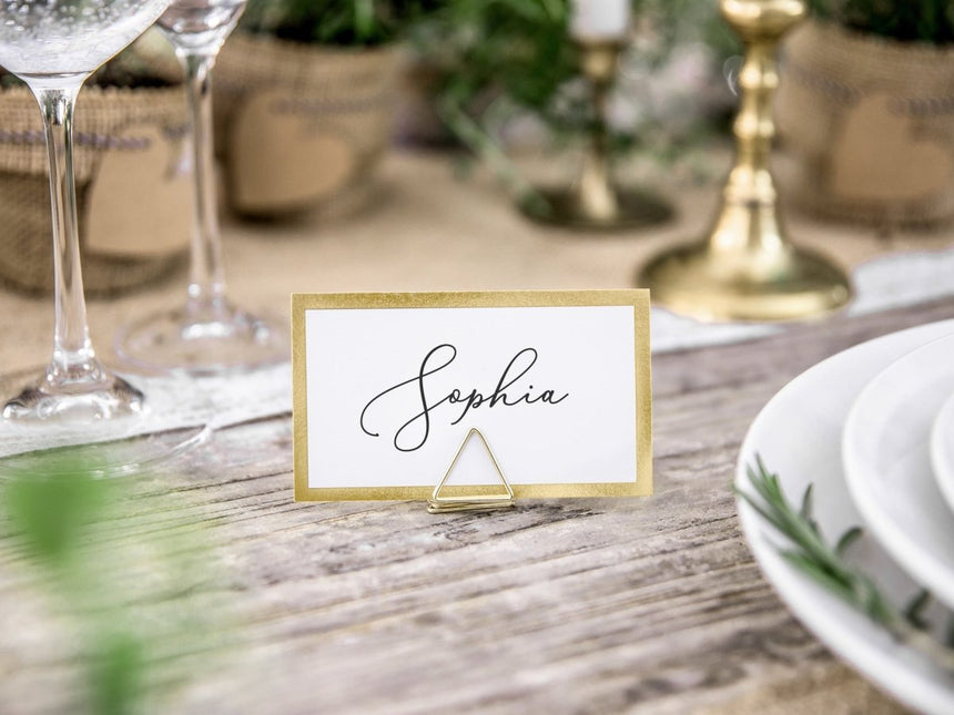 Naamkaarthouders Triangle Goud 2,3cm 10st van Partydeco koop je bij Partywinkel