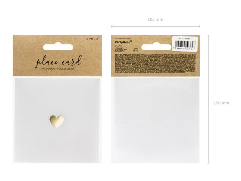 Naamkaartjes Goud 10cm 10st van Partydeco koop je bij Partywinkel