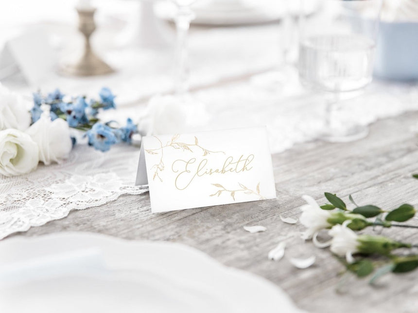 Naamkaartjes Goud Blad 10cm 10st van Partydeco koop je bij Partywinkel