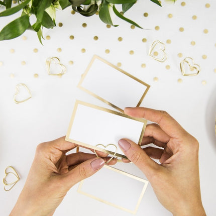 Naamkaartjes Goud Lijst 9,5cm 10st van Partydeco koop je bij Partywinkel