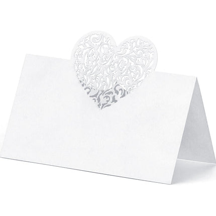 Naamkaartjes Hart 9cm 10st van Partydeco koop je bij Partywinkel