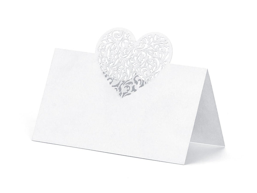 Naamkaartjes Hart 9cm 10st van Partydeco koop je bij Partywinkel