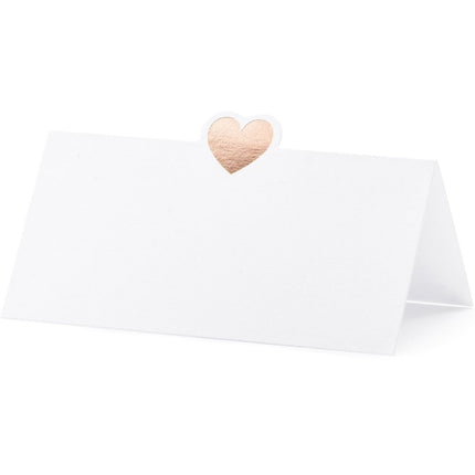 Naamkaartjes Rose Goud 10cm 10st van Partydeco koop je bij Partywinkel