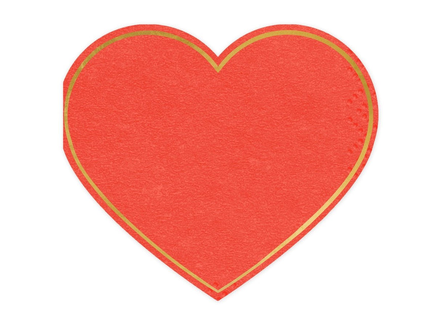 Hart Servetten 12,5cm 20st van Partydeco koop je bij Partywinkel