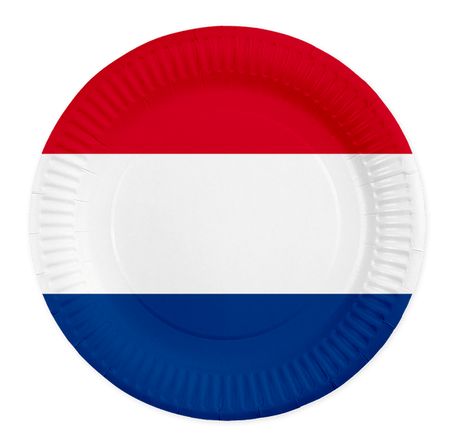 Nederland Borden Rood Wit Blauw 23cm 8st van WeFiesta koop je bij Partywinkel