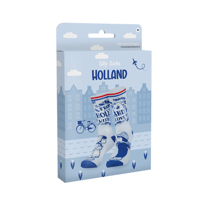 Nederland Sokken Blauw Wit One Size van Paper Dreams koop je bij Partywinkel