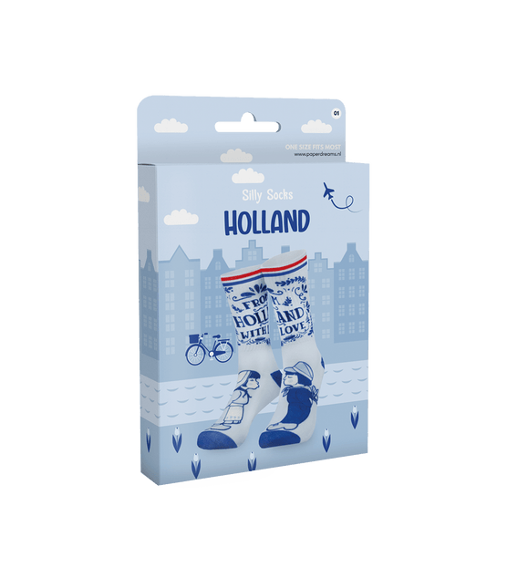 Nederland Sokken Blauw Wit One Size van Paper Dreams koop je bij Partywinkel