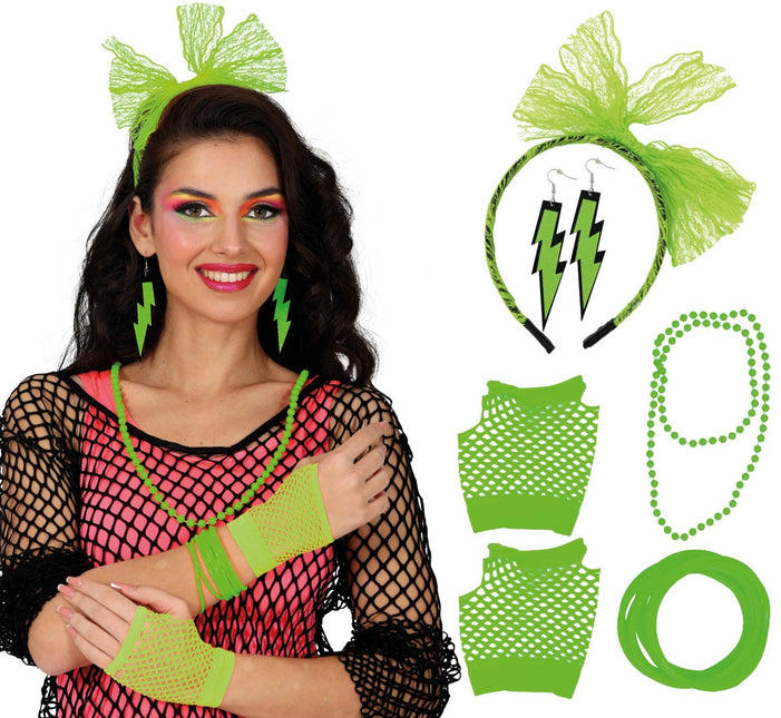 Neon 80S Accessoireset Fel Groen 5 delig van Fiestas Guirca koop je bij Partywinkel