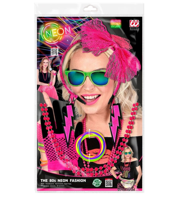 Neon 80S Accessoireset Roze 5 delig van Widmann koop je bij Partywinkel