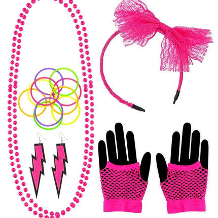 Neon 80S Accessoireset Roze 5 delig van Widmann koop je bij Partywinkel