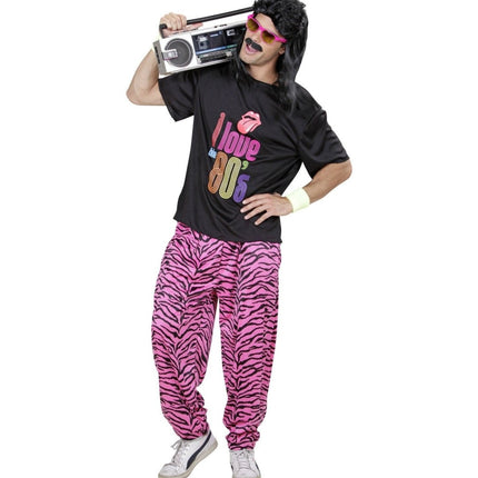 Neon 80S Kostuum Zwart Roze Heren van Widmann koop je bij Partywinkel