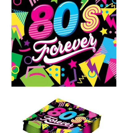 Neon 80S Servetten 33cm 12st van Fiestas Guirca koop je bij Partywinkel