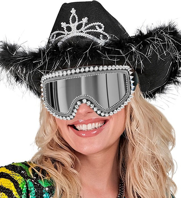 Neon 80S Skibril Zilver van Widmann koop je bij Partywinkel