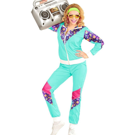 Neon 80S Trainingspak Fout Lichtblauw van Widmann koop je bij Partywinkel