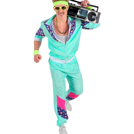 Neon 80S Trainingspak Fout Lichtblauw van Widmann koop je bij Partywinkel