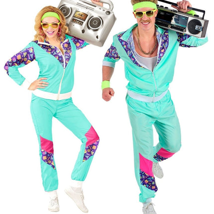 Neon 80S Trainingspak Fout Lichtblauw van Widmann koop je bij Partywinkel