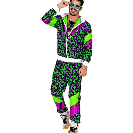 Neon 80S Trainingspak Fout Neon Groen Dierenprint van Widmann koop je bij Partywinkel