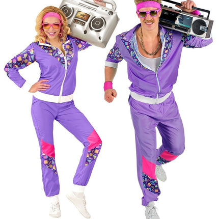Neon 80S Trainingspak Fout Paars van Widmann koop je bij Partywinkel