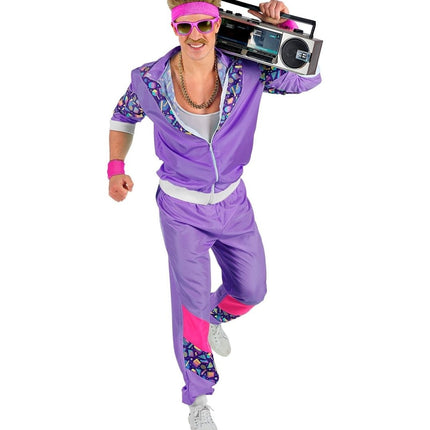 Neon 80S Trainingspak Fout Paars van Widmann koop je bij Partywinkel