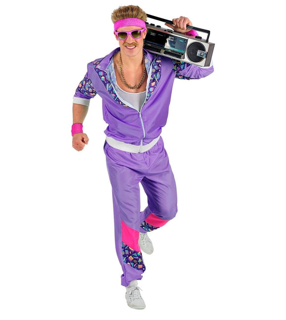 Neon 80S Trainingspak Fout Paars van Widmann koop je bij Partywinkel