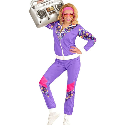 Neon 80S Trainingspak Fout Paars van Widmann koop je bij Partywinkel
