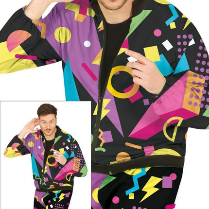 Neon 80S Trainingspak Fout Zwart Heren van Fiestas Guirca koop je bij Partywinkel