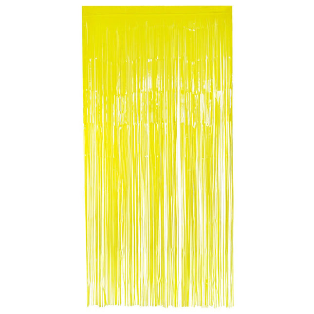 Neon Gele Deurgordijn 2m van Boland koop je bij Partywinkel