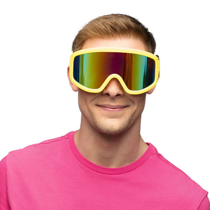 Neon Gele Skibril van Boland koop je bij Partywinkel