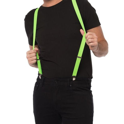 Neon Groene Bretels van Partychimp koop je bij Partywinkel