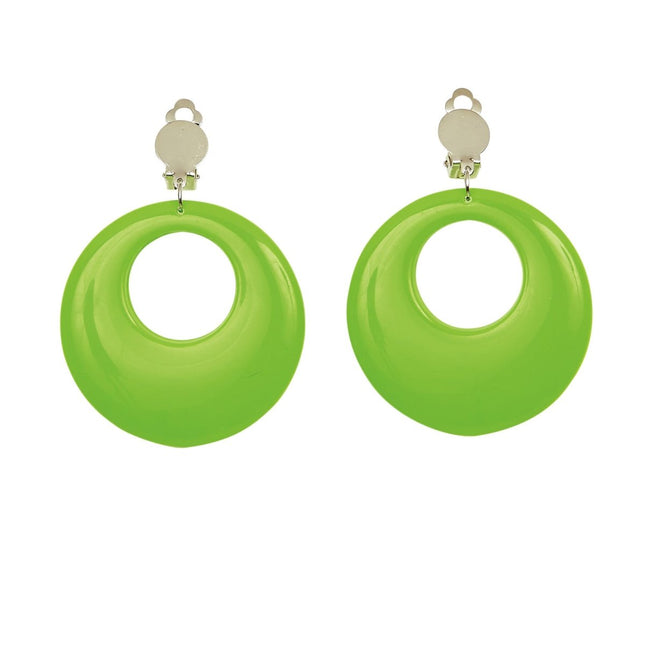 Neon Groene Oorbellen van Widmann koop je bij Partywinkel