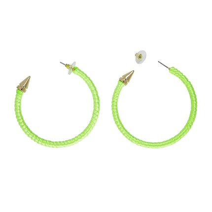 Neon Groene Oorbellen Ringen van Widmann koop je bij Partywinkel