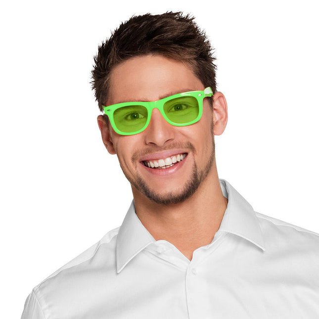 Neon Groene Partybril van Boland koop je bij Partywinkel