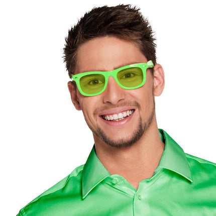 Neon Groene Partybril van Boland koop je bij Partywinkel