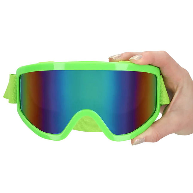 Neon Groene Skibril van Boland koop je bij Partywinkel