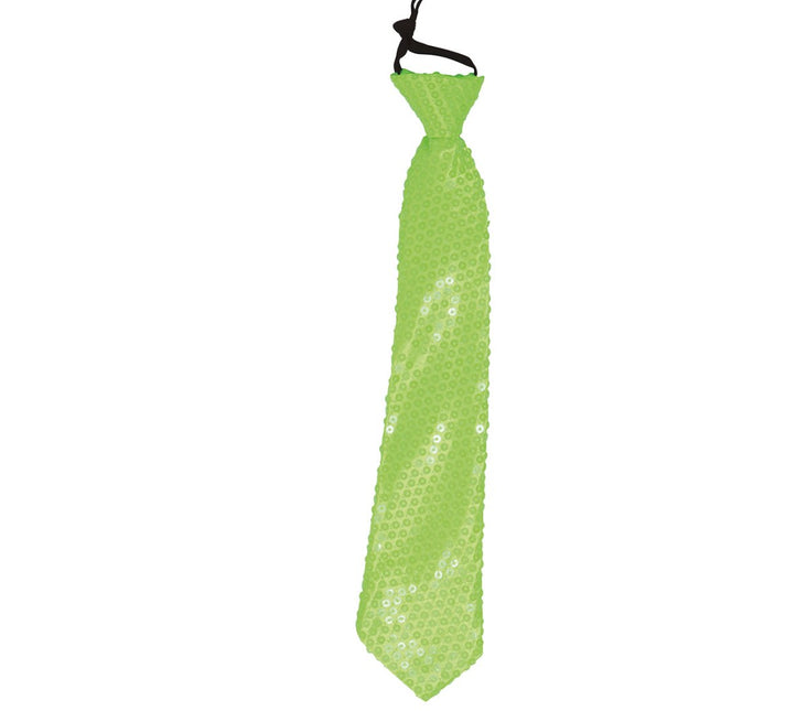 Neon Groene Stropdas Glitter 37cm van Fiestas Guirca koop je bij Partywinkel