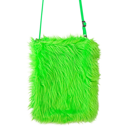 Neon Groene Tas Pluche 25cm van Widmann koop je bij Partywinkel
