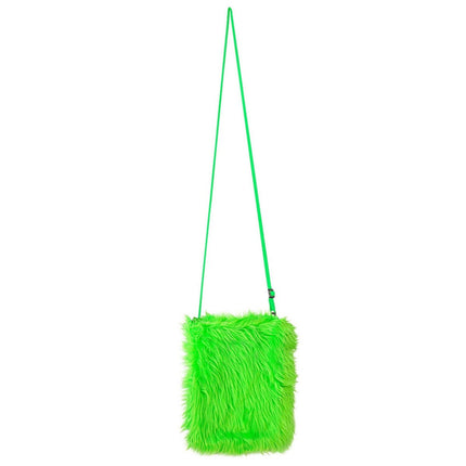 Neon Groene Tas Pluche 25cm van Widmann koop je bij Partywinkel