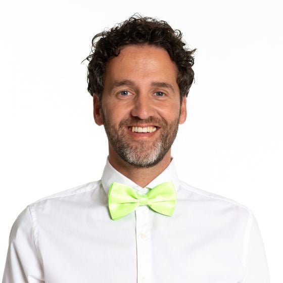Neon Groene Vlinderdas van Partychimp koop je bij Partywinkel