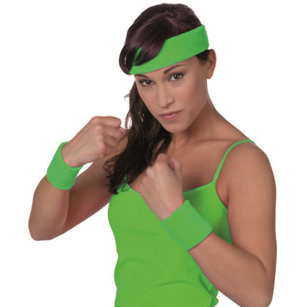 Neon Groene Zweetbandjes Set van Wilbers & Wilbers koop je bij Partywinkel