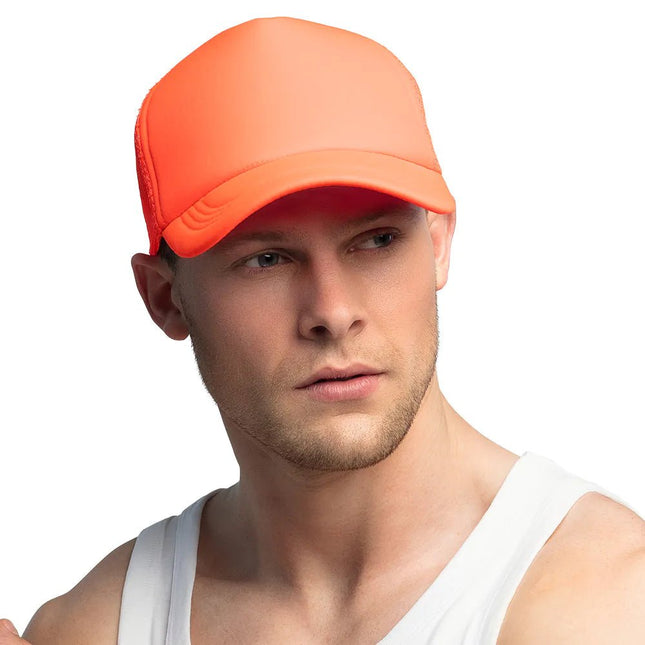 Neon Oranje Pet Verstelbaar van Boland koop je bij Partywinkel