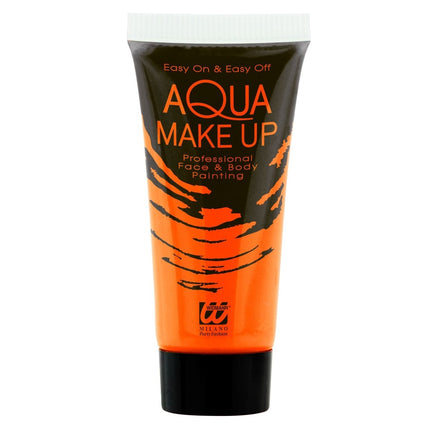 Neon Oranje Schmink Glow In The Dark 30ml van Widmann koop je bij Partywinkel