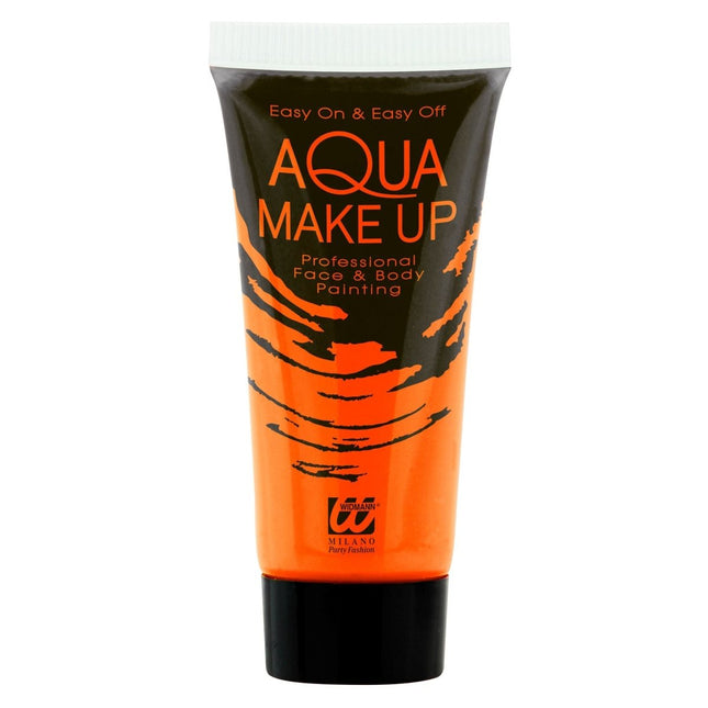 Neon Oranje Schmink Glow In The Dark 30ml van Widmann koop je bij Partywinkel