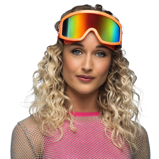 Neon Oranje Skibril van Boland koop je bij Partywinkel