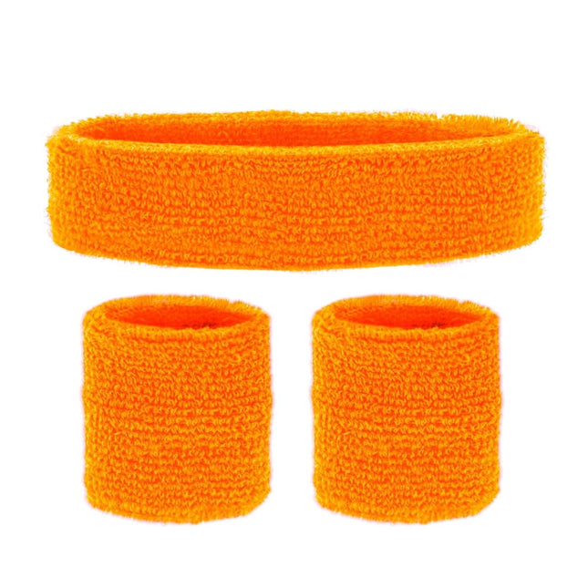 Neon Oranje Zweetbandjes 2 delig van Widmann koop je bij Partywinkel
